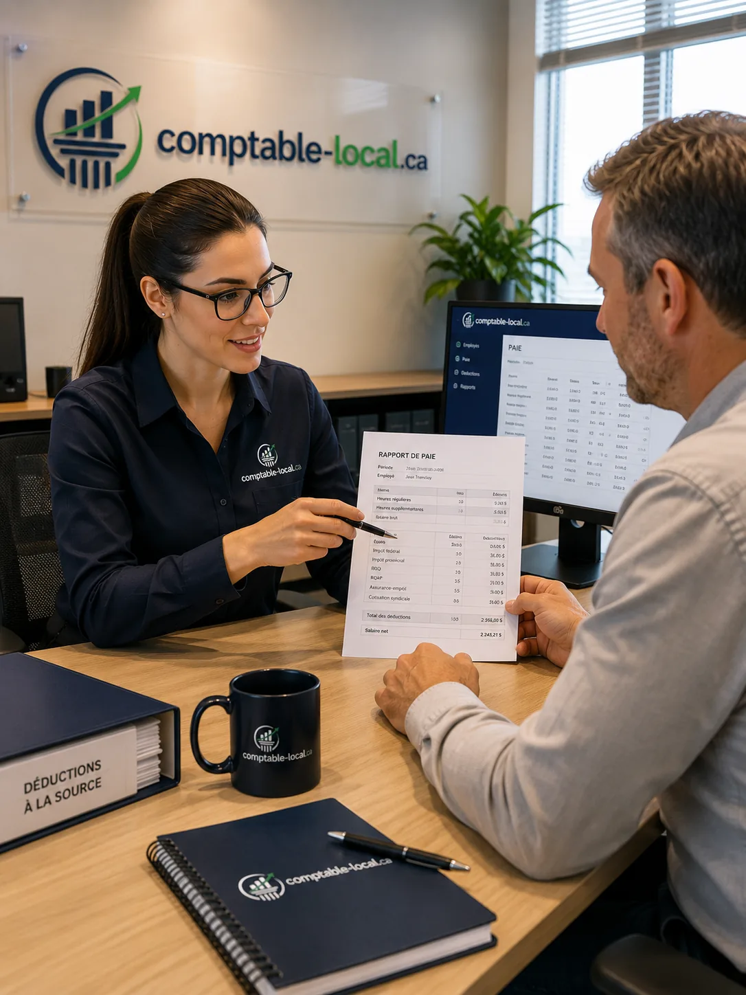 Rencontre-conseil entre un comptable et un client